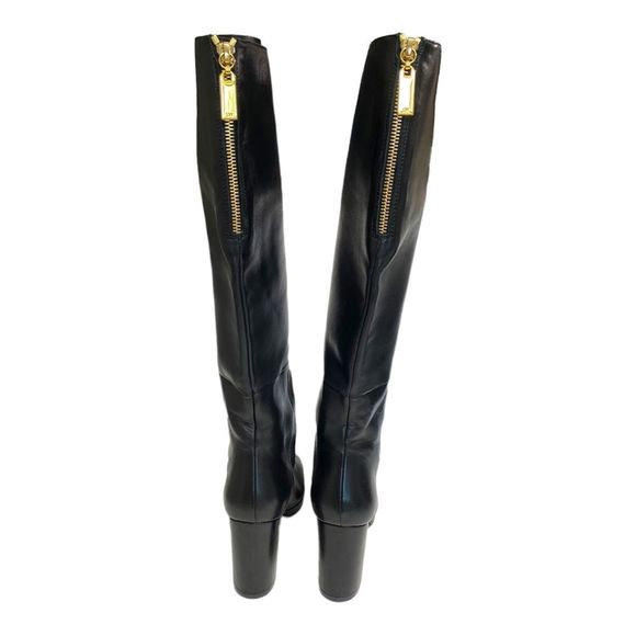 STUART WEITZMAN Black Leather Knee High Heel Boots Shoes 5.5 - Picture 3 of 16